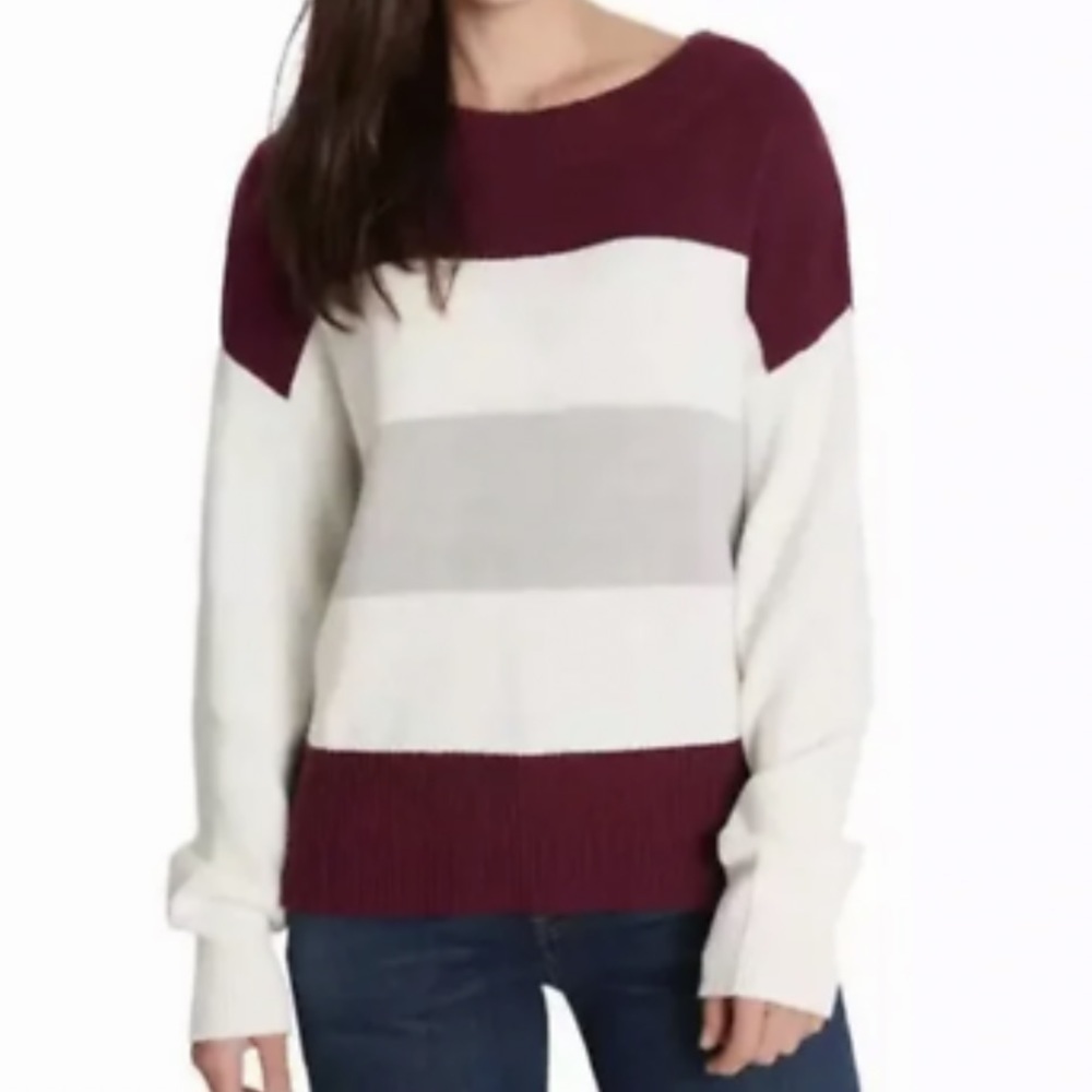 lucky Brand Colorblock Striped Knit Sweater Sz S